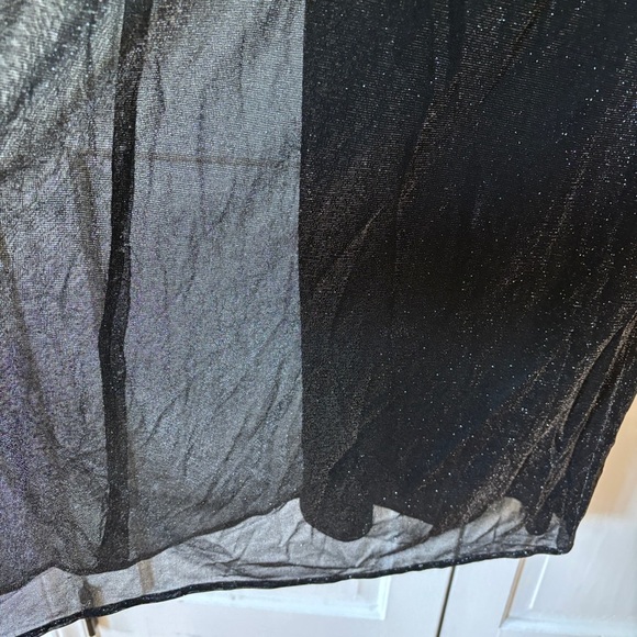 Vintage 90s Cache Size 6 Metallic Black Sleeveless Maxi Gown‎ Dress Made in USA - Picture 5 of 13